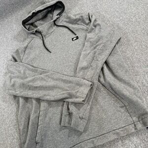 Nike Hoodie Mens Medium Gray Solid Drawstring Sweatshirt Swoosh Logo
